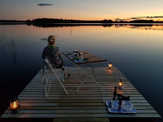 Kvällsmåltid på bryggan