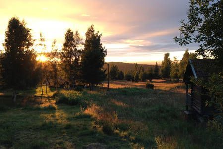 Utsikt från stugorna