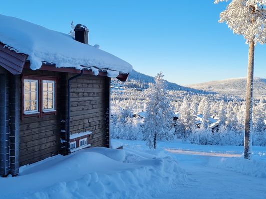 Timmerstuga i Stöten,  ski in/ski out läge