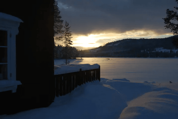 From the terrace - people fishing on the lake