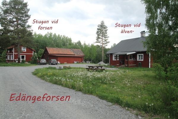 Stuga vid forsen nära Järvsö