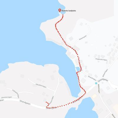 Bleket badplats till fots