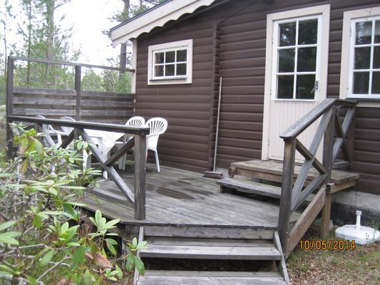 Veranda framsida med kvällssol