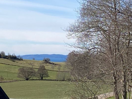 Utsikt från terrassen mot Skälderviken och Kullahalvön.