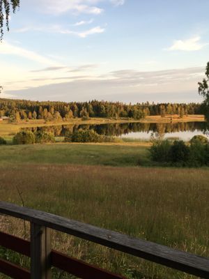 Vy från verandan, sjön Nedre klingen