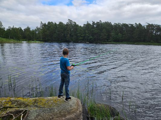 Röda stugan, sjönära med Wi-Fi och roddbåt - Bild 13