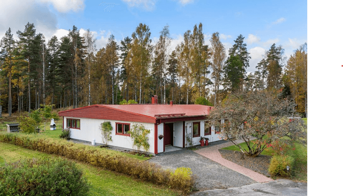 Generös enplansvilla med bad, fiske och skog