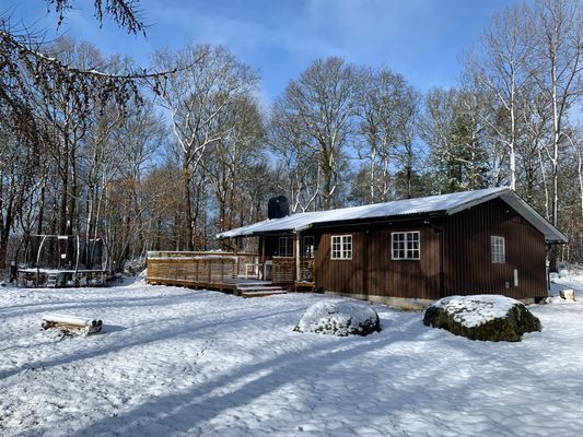 Mysig stuga nära badsjö och skogen tätt inpå - Bild 8