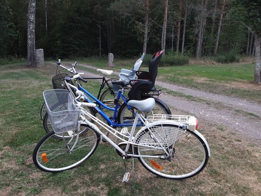 Tillgång till cyklar, 2 med barnsadel. Fortsätt grusvägen 3 km och ni hamnar vid det fina Spilhammarsbadet. Karta finns i stugan.